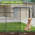 garden fence outdoor for yard with gate, 48in shown in use