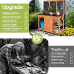 agitree outdoor garden potting bench, horticultural wooden workstation, close-up detail