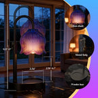 Flower Candle Warmer Lamp, Timer & 4-Level Dimmer, Adjustable Height | Flameless Electric Wax Warmer for Jar Candles, Includes 2 Bulbs, Wooden Base,Blue, Gift for Mom & Women, Housewarming
