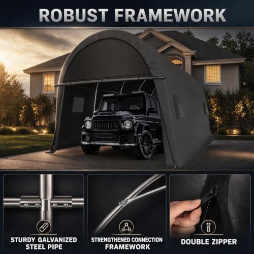 cobizi carport 12x20 heavy duty storage shelter shed, view 9