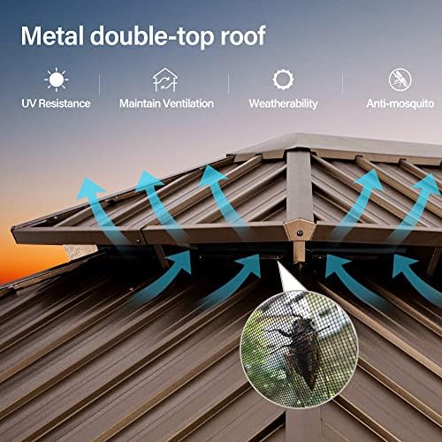 lausaint home outdoor hardtop gazebo for patios 12x16ft, front angle view