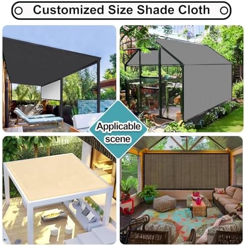 shade&beyond 90% sun shade cloth with grommets, 8', front angle view