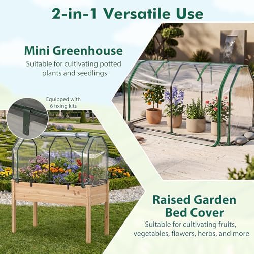happygrill portable mini greenhouse w/roll-up zipper door &, side view