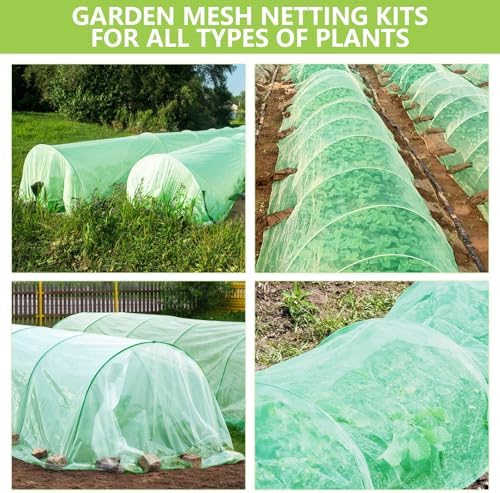 garden netting kit for raised beds, 10x30ft green showing dimensions