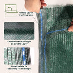 6'x100ft 40% eyelets shade cloth roll showing dimensions