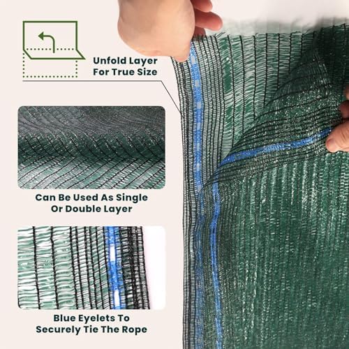 6'x100ft 40% eyelets shade cloth roll showing dimensions