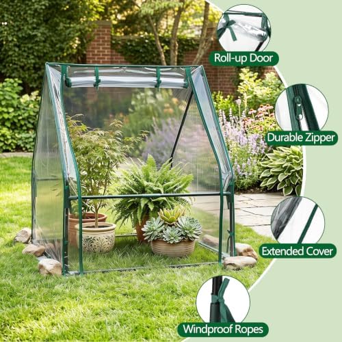 mini greenhouse with waterproof pad, 36" x 36" showing dimensions