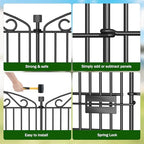12 panel no dig decorative garden fence with showing dimensions