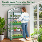 ohuhu mini greenhouse for indoor outdoor with wheel, front angle view