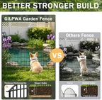 10 panels garden fence animal barrier with lock, side view