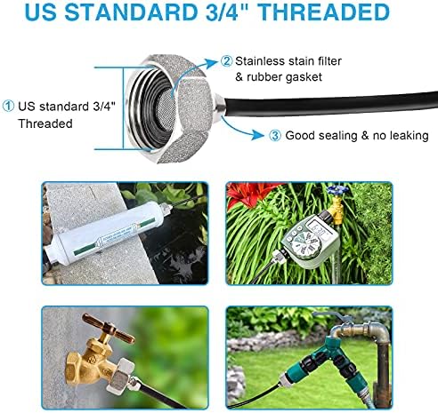 bonviee 75ft misters for outside patio, 23 brass, side view
