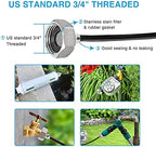 bonviee 75ft misters for outside patio, 23 brass, side view