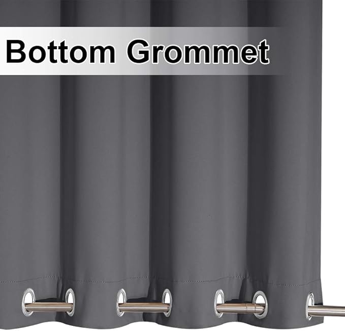 NICETOWN Blackout Outdoor Curtain for Patio Waterproof Extra Long 120", Windproof Energy Saving Top and Bottom Rustproof Grommets Outdoor Drape for Porch, 1 Piece, 52 inches Wide, Grey