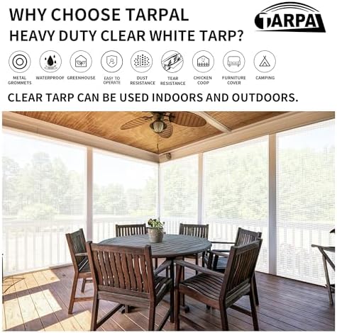 tarpal 10'x12' clear white tarp heavy duty waterproof, package contents