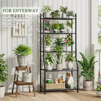 ekisemio 5-tier metal plant stand, heavy duty indoor shown in use