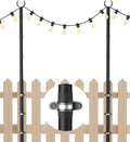 10ft string light poles for fence & deck, main product view