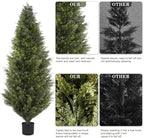 6ft artificial cedar topiary trees, set of 2, side view