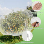 large fruit tree netting with drawstring and zipper, close-up detail