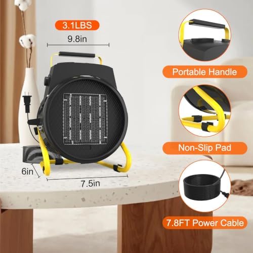 outdoor heater for patio, 1500w electric garage outdoor shown in use