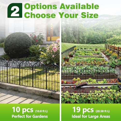 garden fence 24.5 in x 20.58 ft, 19-pack, side view