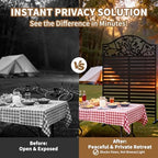 metal outdoor privacy screen freestanding decorative fence, black, package contents