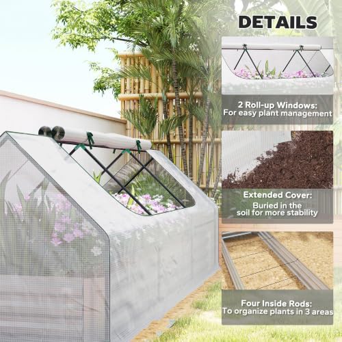outsunny 8.6 x 3 x 1ft metal planter, package contents