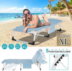 aboron 3-in-1 tanning chair, 5-position with face and, close-up detail