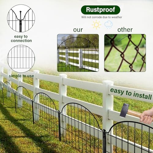 6 panels no dig decorative garden fence for showing dimensions