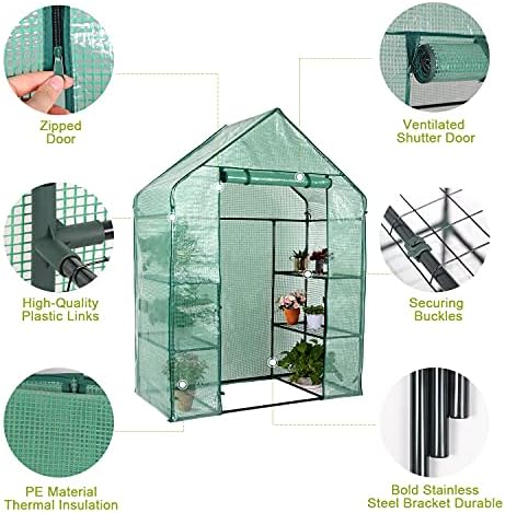 greenhouse, green house 3 tiers 6 shelves stands, package contents