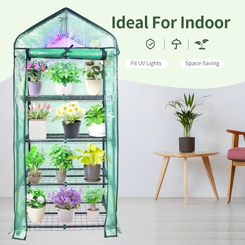 proworx 4 tier mini greenhouse for outdoor indoor, side view