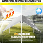 dwale 10 x 20 ft carport,replacement canopy cover, side view