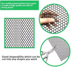 upgraded plastic chicken wire fence mesh(24inx20ft) - black/green/white showing dimensions