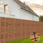 koiueyw bamboo reed fencing, light russet bamboo screens, side view