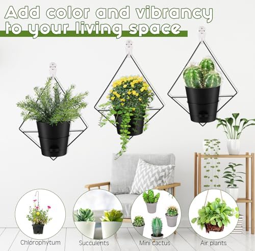 baderke 6 sets wall planters for indoor plants, side view