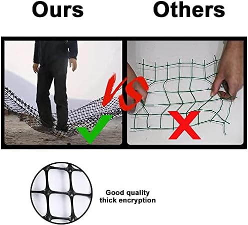 3.3x66ft [heavy duty] plastic fence animal barrier,snow fence.(green), close-up detail