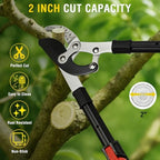 yesker 27-35" extendable loppers for tree trimming heavy, side view