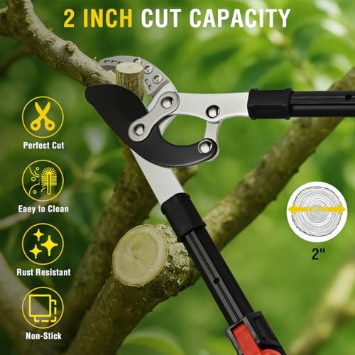 yesker 27-35" extendable loppers for tree trimming heavy, side view