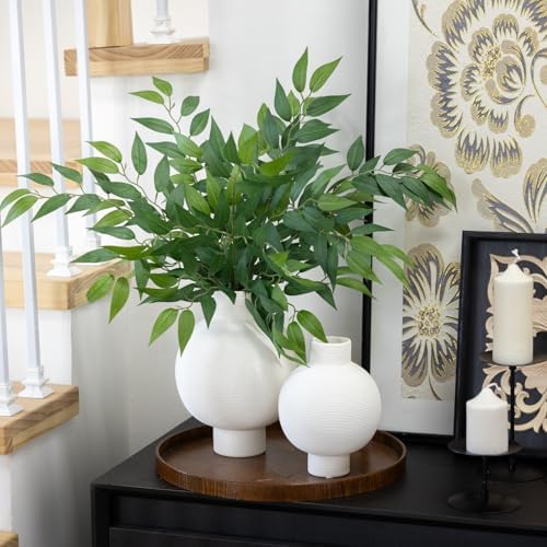 mizii 36pcs italian ruscus artificial greenery stems silk on a desk or shelf