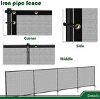 5'hx12'w outdoor freestanding privacy screen fence panels with, side view