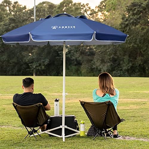 ammsun shade umbrella, premium portable umbrella with stand shown in use