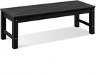 Psilvam Knight Bench, Two Person Outdoor Poly Lumber Patio Backless Bench, Weatherproof Garden Bench That Never Rot and Fade, Suit for Garden, Porch and Park (Black)