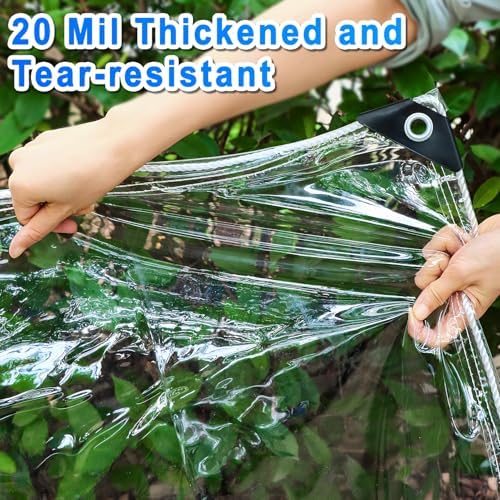 clear plastic tarp 10x10 ft, thickened 20 mil on a desk or shelf