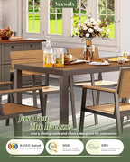 vexwalx outdoor dining set, aluminum dining table set, side view