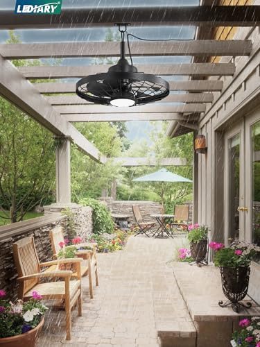 lediary 20" outdoor ip65 waterproof plug in ceiling, front angle view