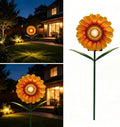 LEDs Solar Sunflowers Stake Lights for Garden Metal Warm White, Memorial Gift - Perfect as Remembrance & Sympathy Gifts (Flower)