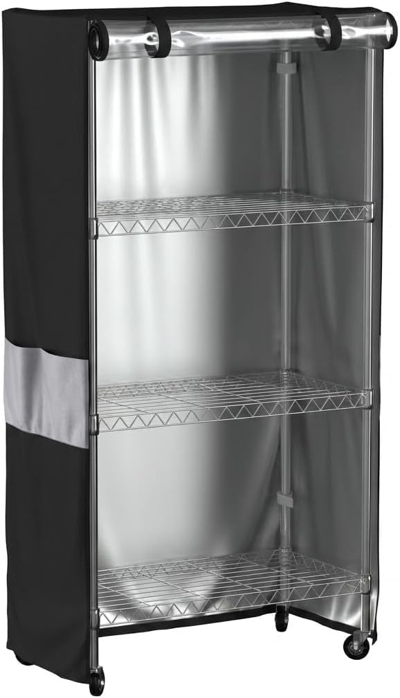 wire shelving storage cover waterproof dustproof clear window, main product view