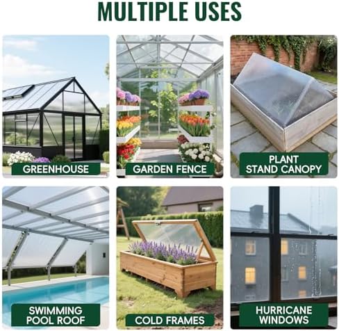 evereco 6 pcs greenhouse panel, 8'ft x 2'ft showing dimensions
