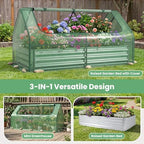 happygrill raised garden bed with cover, 2 large, close-up detail