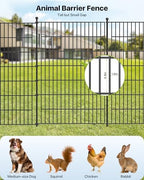 garden fence animal barrier with gate 40in(h) x23ft(l) showing dimensions