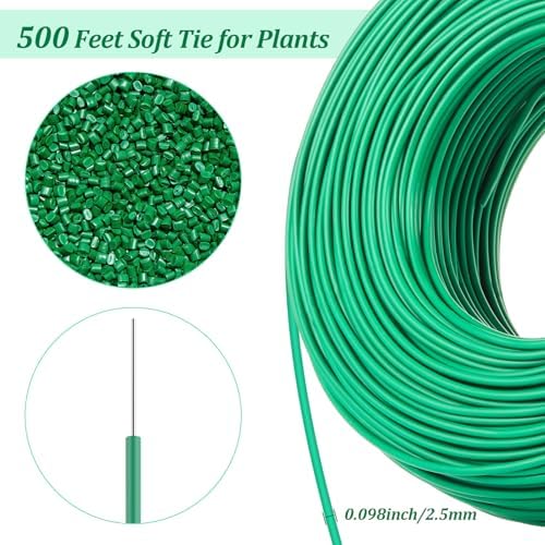 zhengmy 500ft/153m garden twist ties wire with cutter shown in use